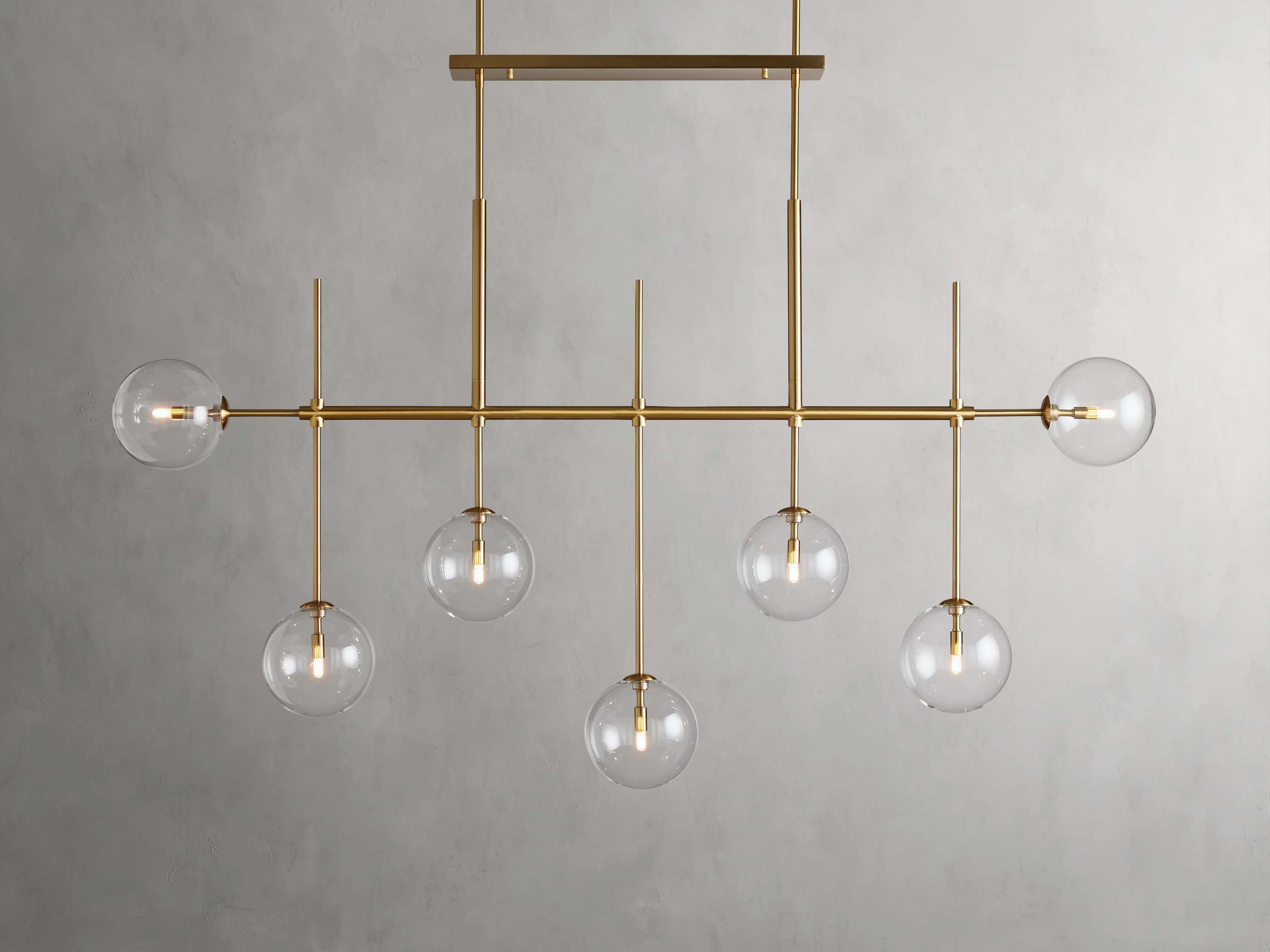 Roscoe Linear Chandelier in Metal 72" Brass   - Image 0