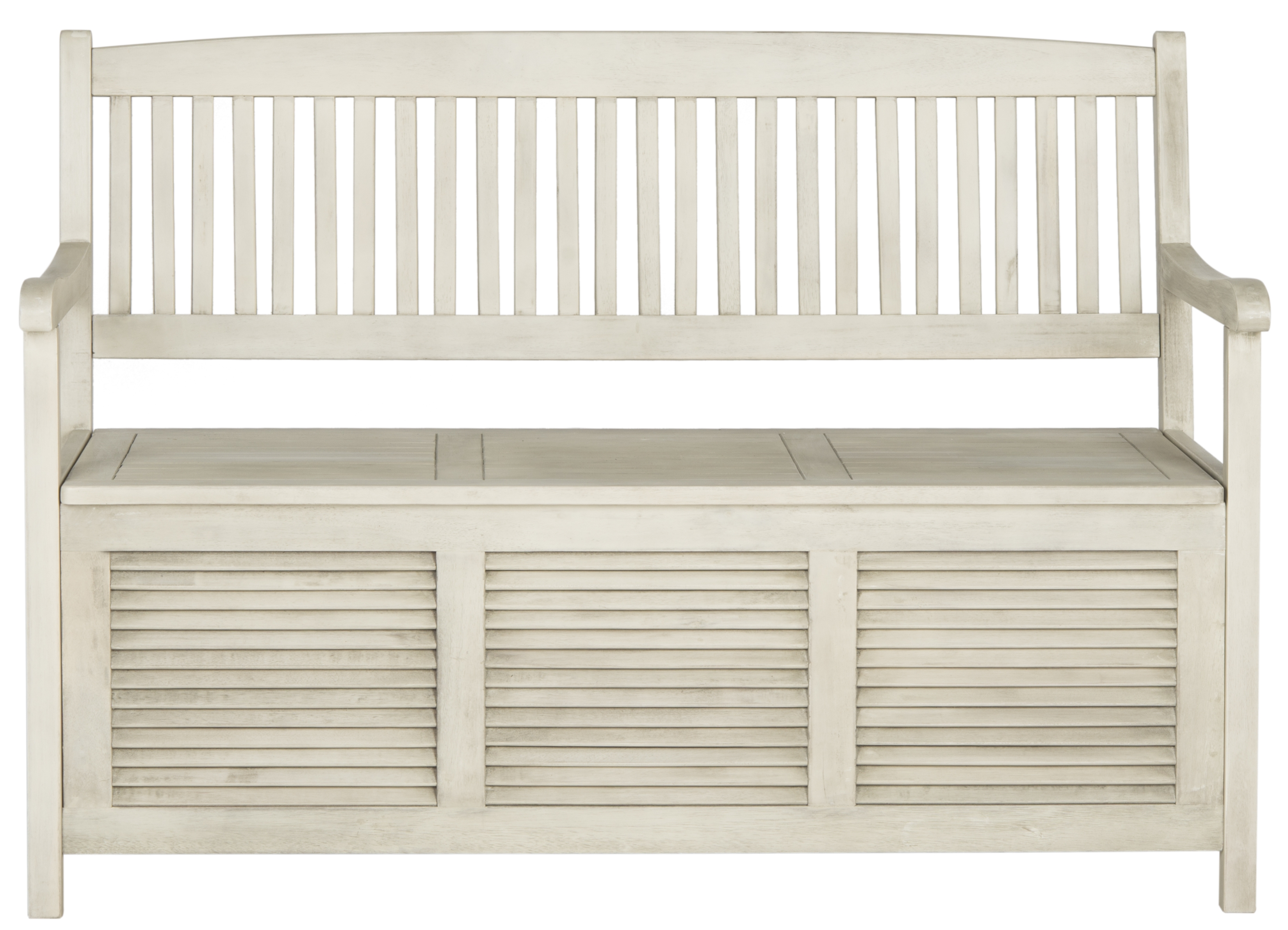 Brisbane Storage Bench - Distressed White - Safavieh - Image 0