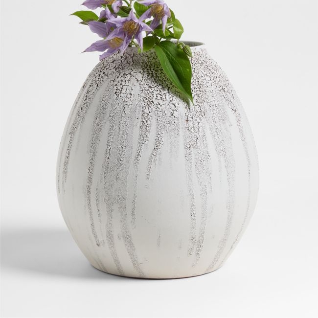 Toluca Small Beige Ceramic Textured Vase 13" - Image 0