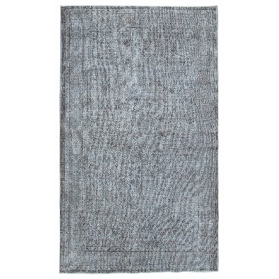 One-of-a-Kind Hand-Knotted 1960s Turkish Gray 5' x 9' Area Rug - Image 0
