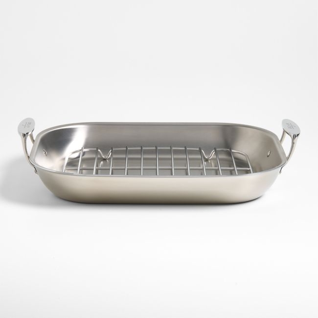 All-Clad ® D3 Curated Large 18.5" Flared Roasting Pan with Rack - Image 0