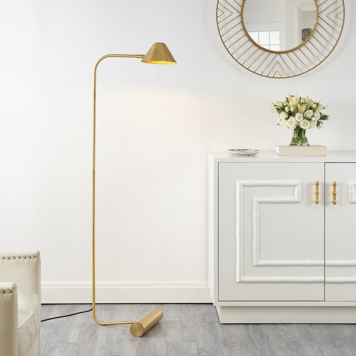 Laverne 62" Floor Lamp - Brass - Safavieh - Image 1