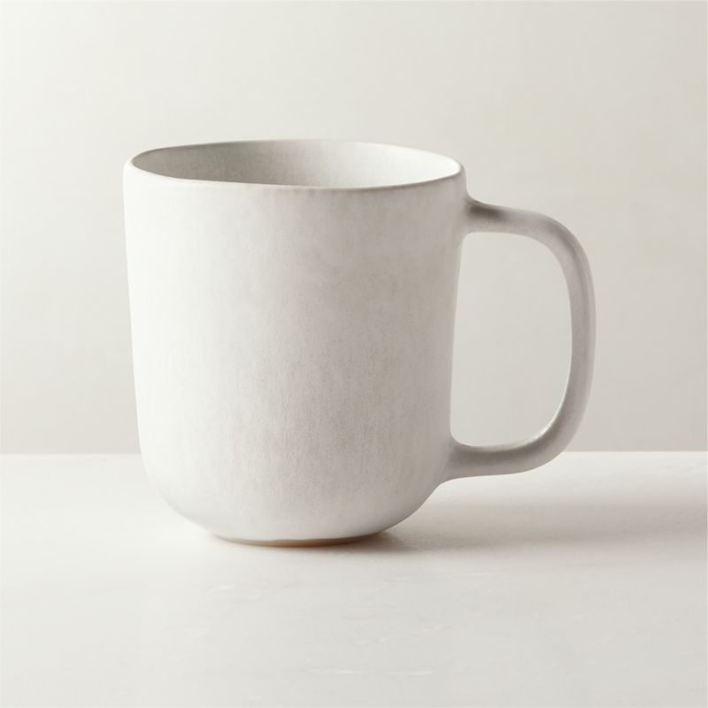 Drift White Mugs with Reactive Glaze 12oz Set of 6 - Image 2