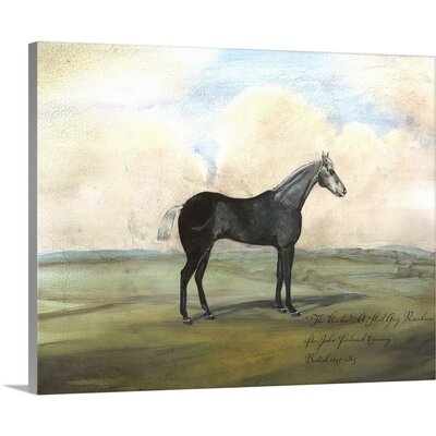 The Kicker, A Steel Grey Racehorse Canvas Wall Art - Image 0