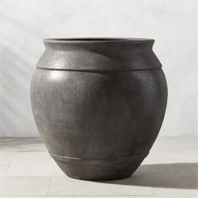 Belly Charcoal Grey Stone Outdoor Planter XXL - Image 0