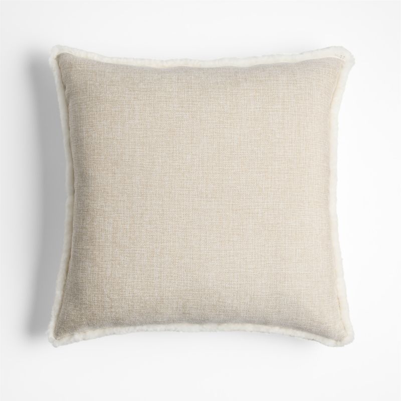 Malmo Shearling 20"x20" Arctic Ivory Throw Pillow with Down-Alternative Insert - Image 7