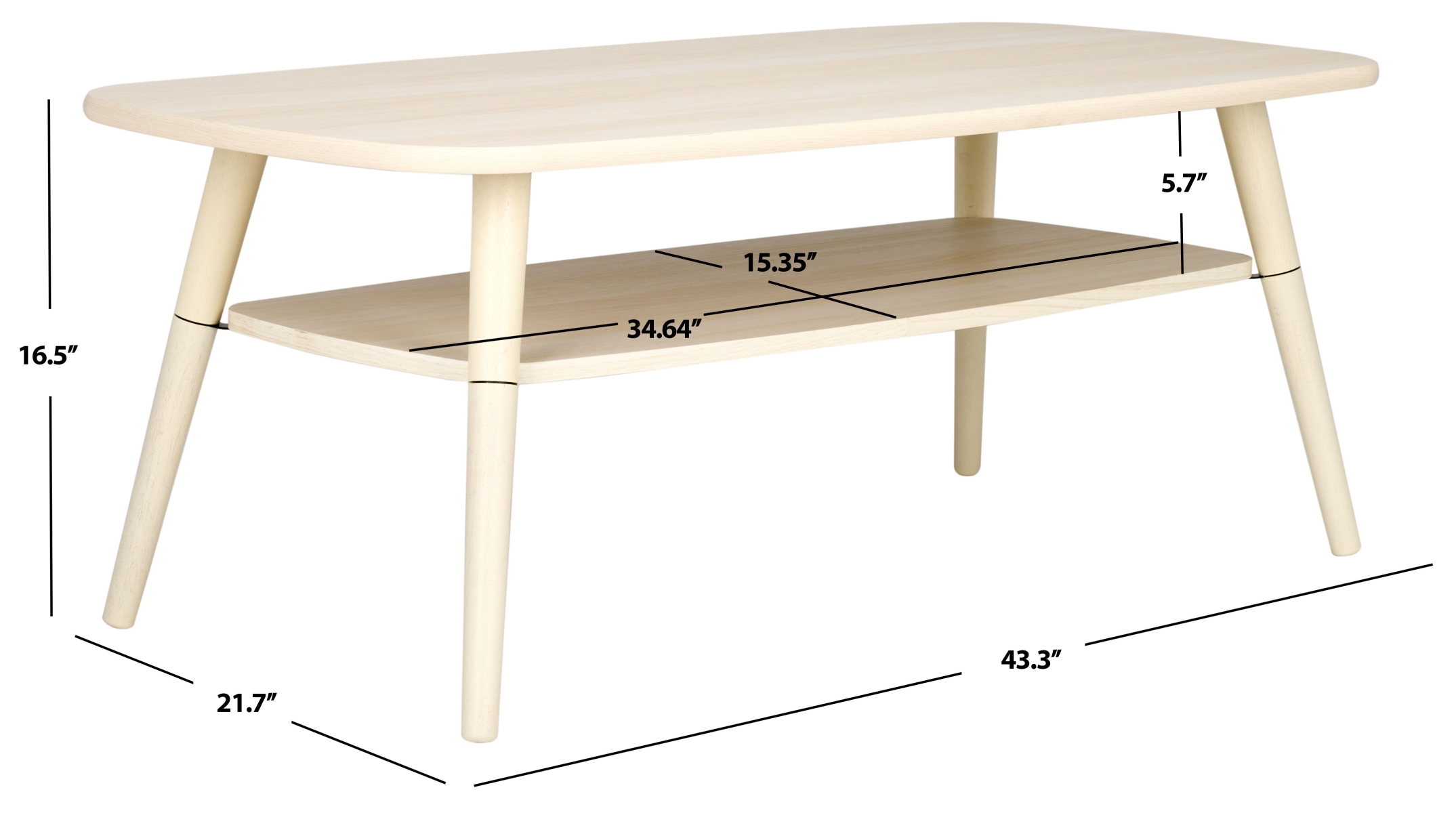 Karou 2 Tier Coffee Table - Bleached White - Safavieh - Image 7