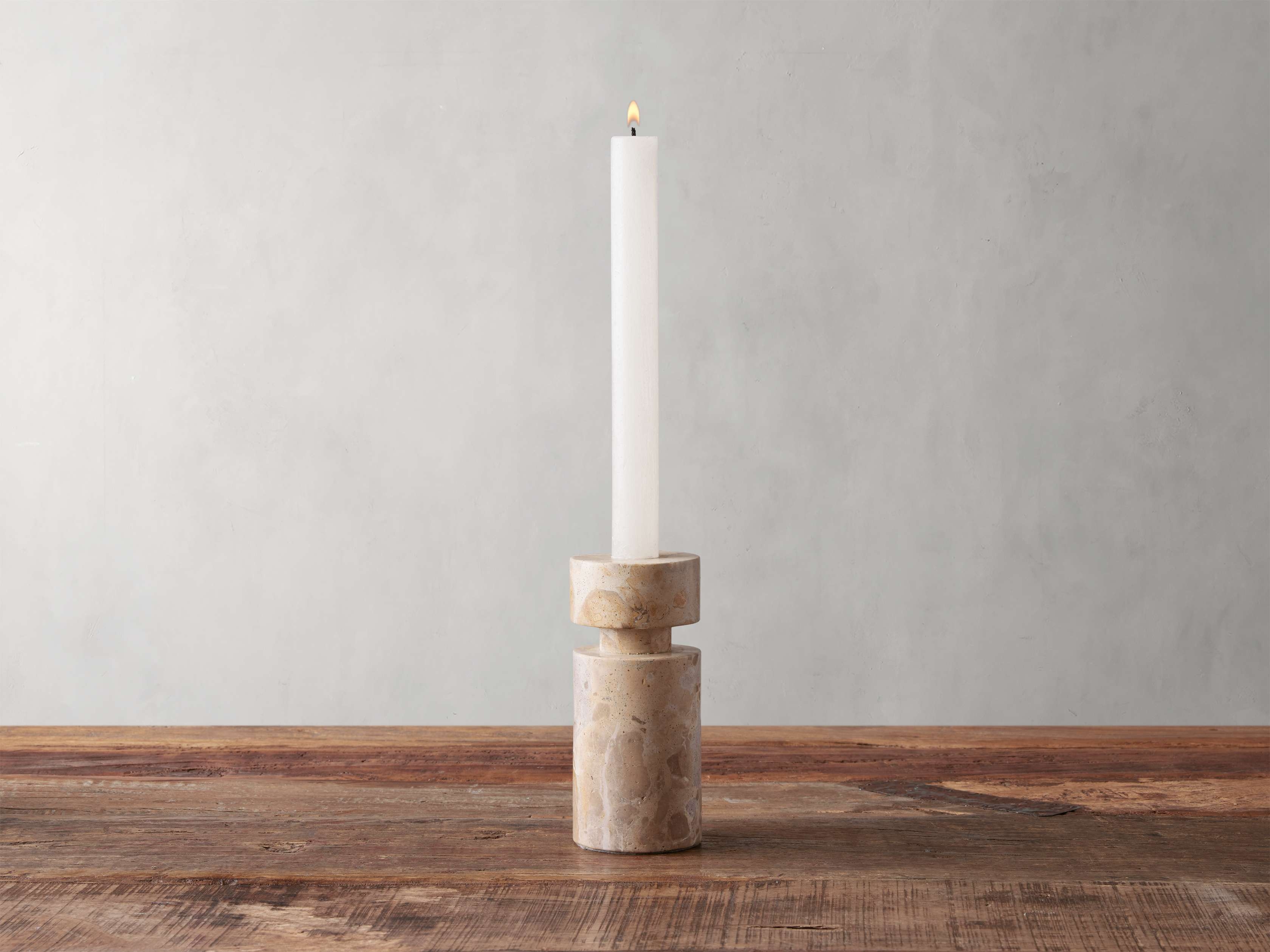 Aphra Taper Holder in Marble Brown - Image 0