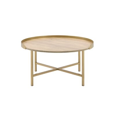 Mithea 34 "Coffee Top, Oak Top And Gold Finish - Image 0
