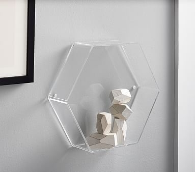 Acrylic Hexagon Wall Shelf - Image 1