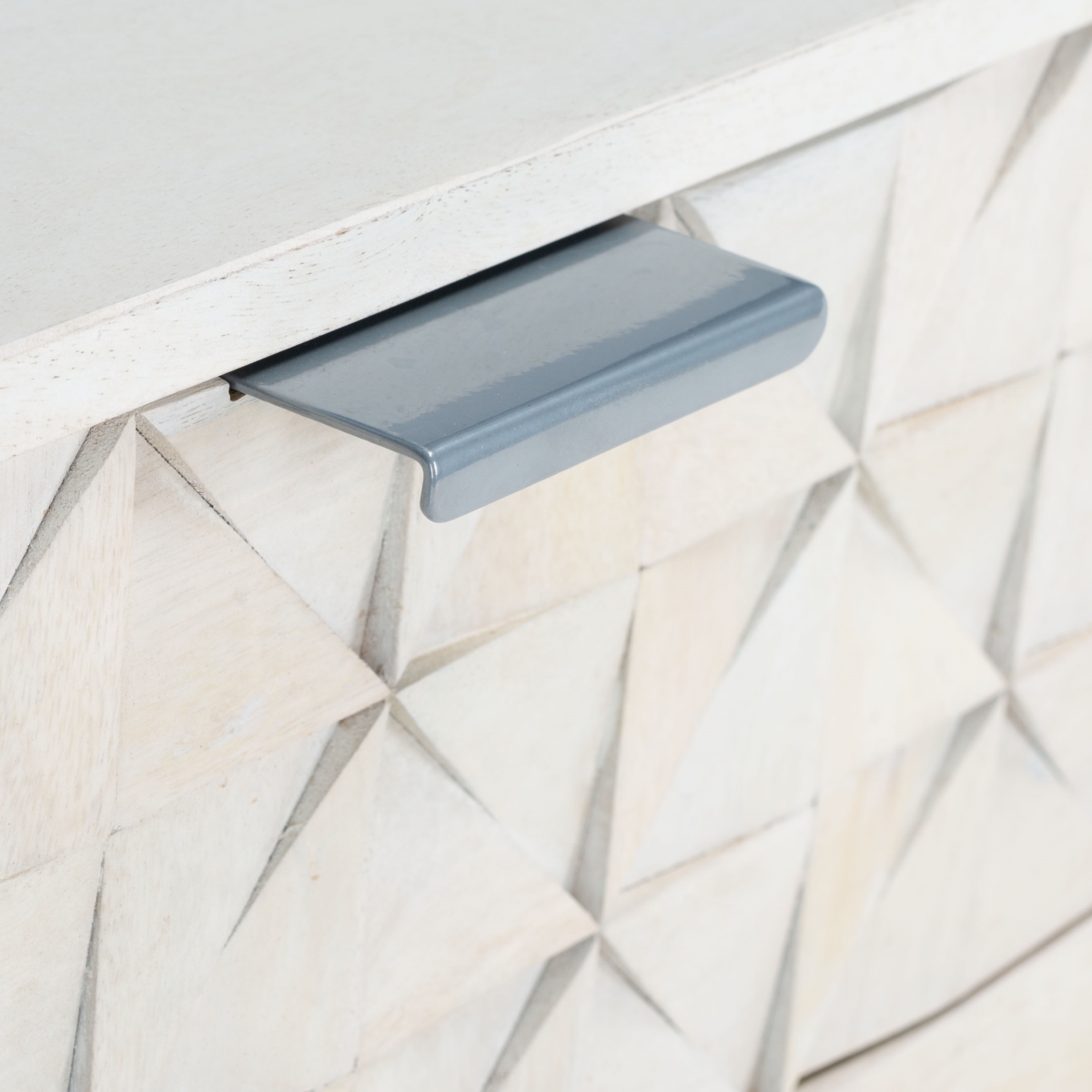 Zinnia 3 Drawer Chest - White Washed / Silver - Safavieh - Image 3