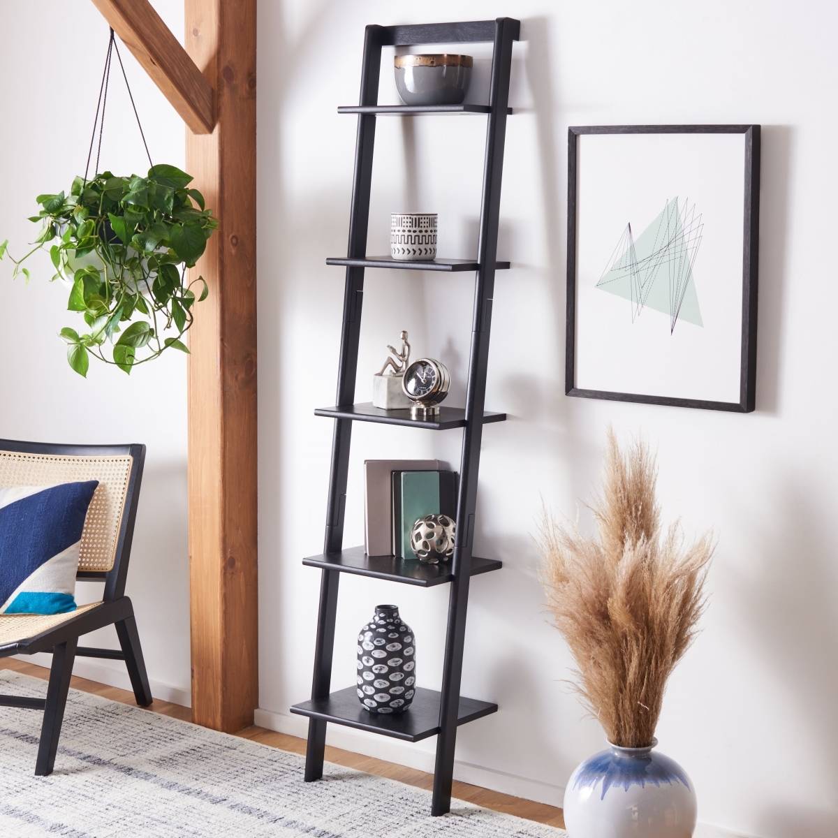 Allaire 5 Tier Leaning Etagere - Black - Safavieh - Image 1
