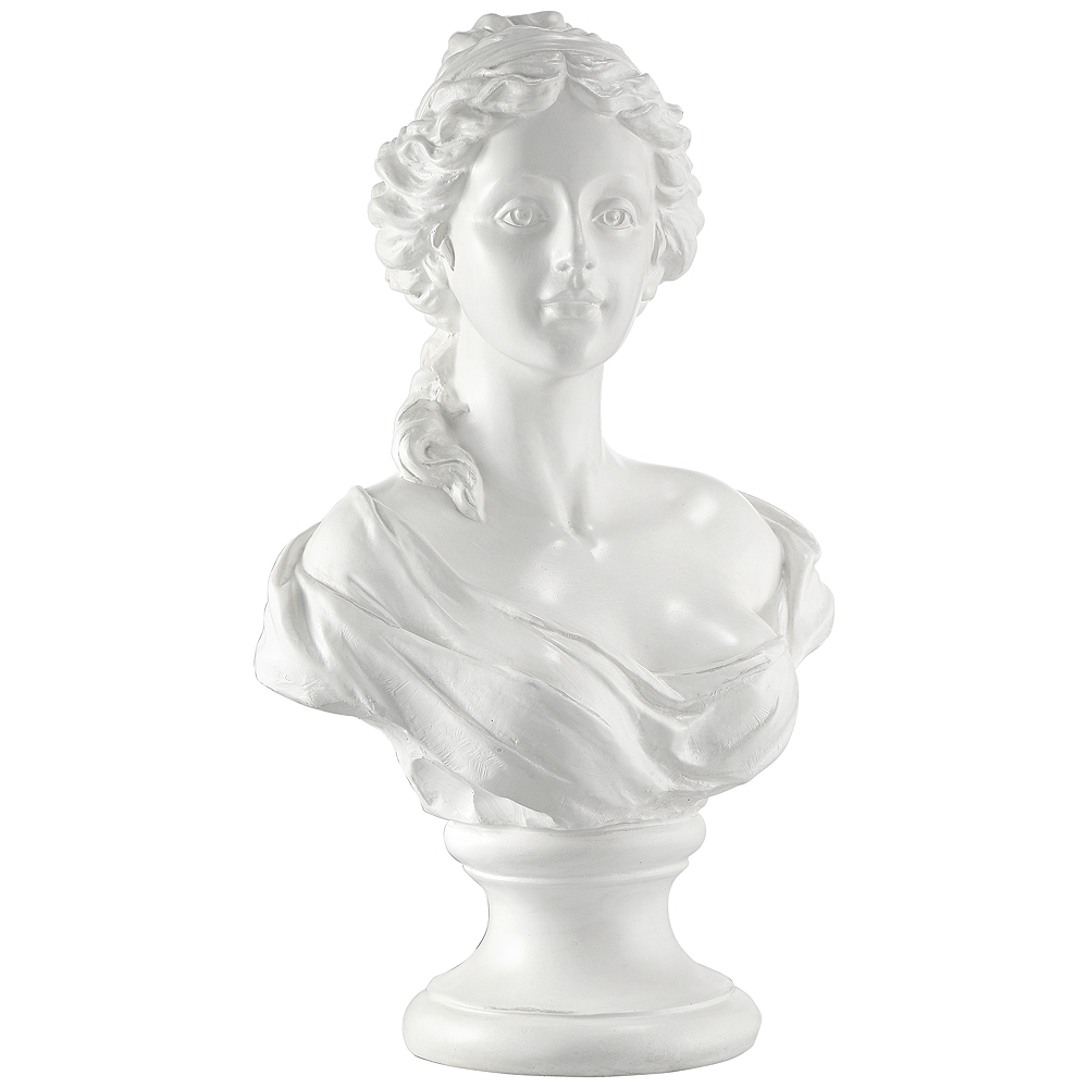 Classic Roman 16" High White Female Bust Statue - Style # 71T18 - Image 0