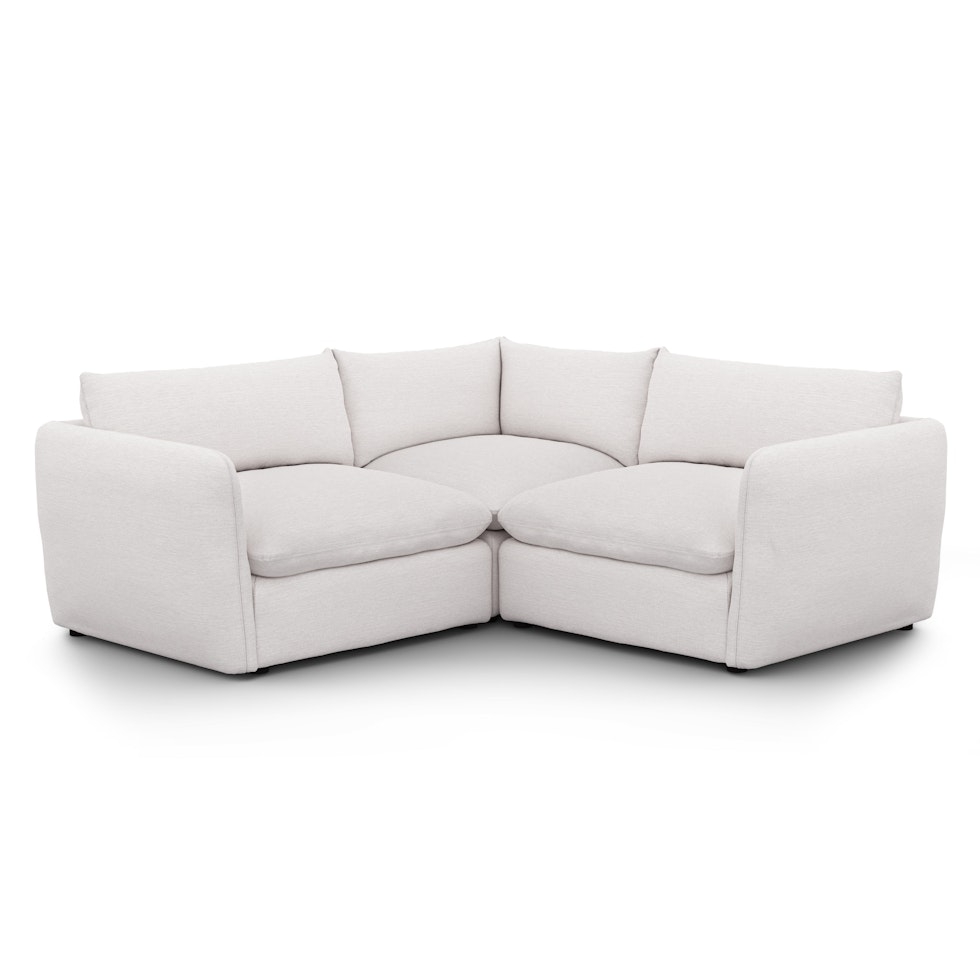Leigh 87" Modular Corner Sectional - Silver Ivory - Image 1