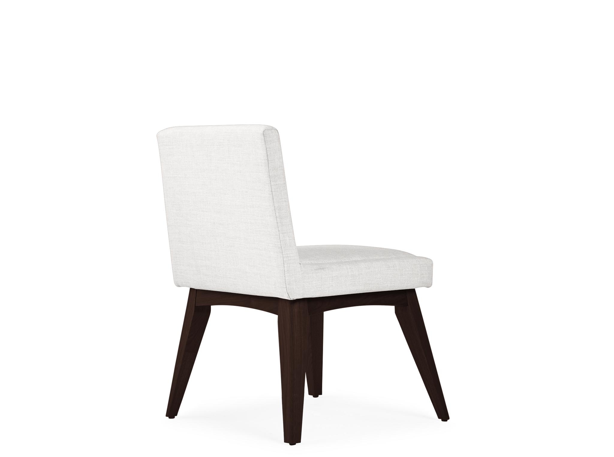 Gray Spencer Mid Century Modern Dining Chair - Sunbrella Premier Fog - Walnut - Image 3