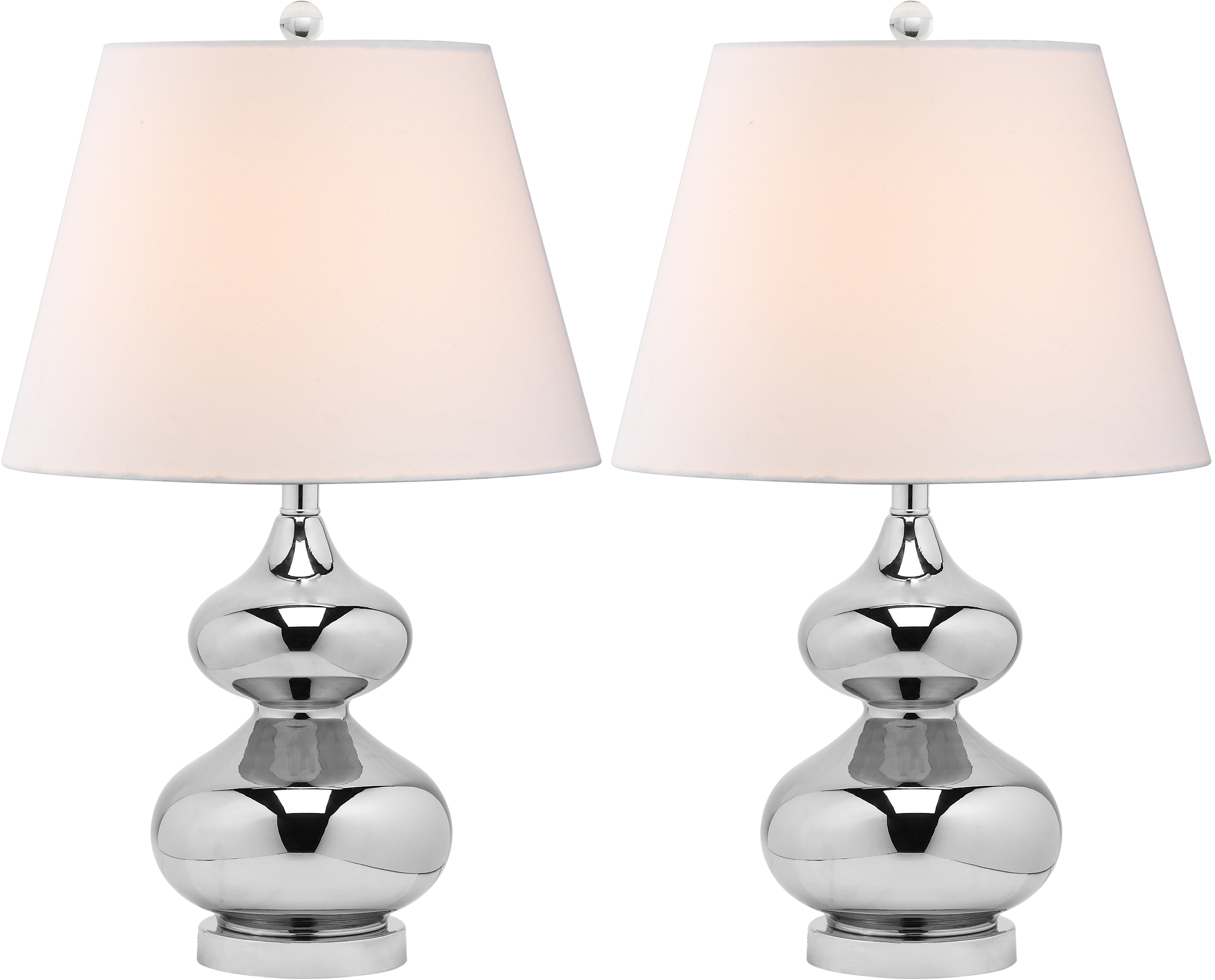 Eva 24-Inch H Double Gourd Glass Table Lamp - Silver - Safavieh - Image 2