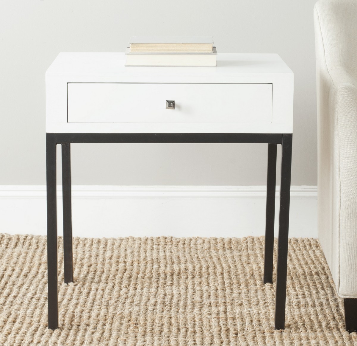 Adena End Table With Storage Drawer - White - Arlo Home - Image 2