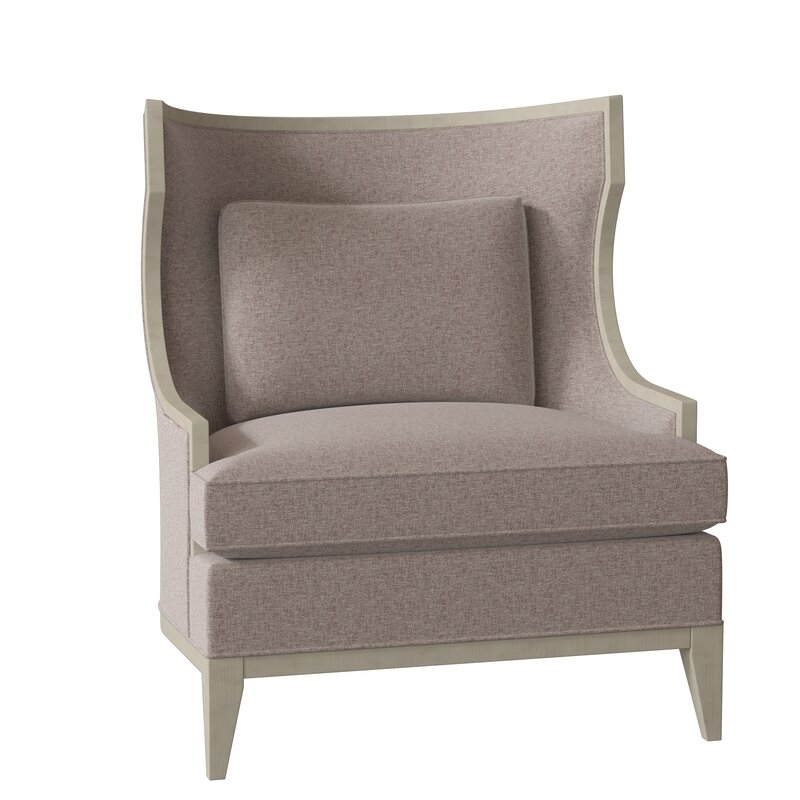 Fairfield Chair Baird Wingback Chair Body Fabric: 8789 Wisteria, Leg Color: Hazelnut - Image 0