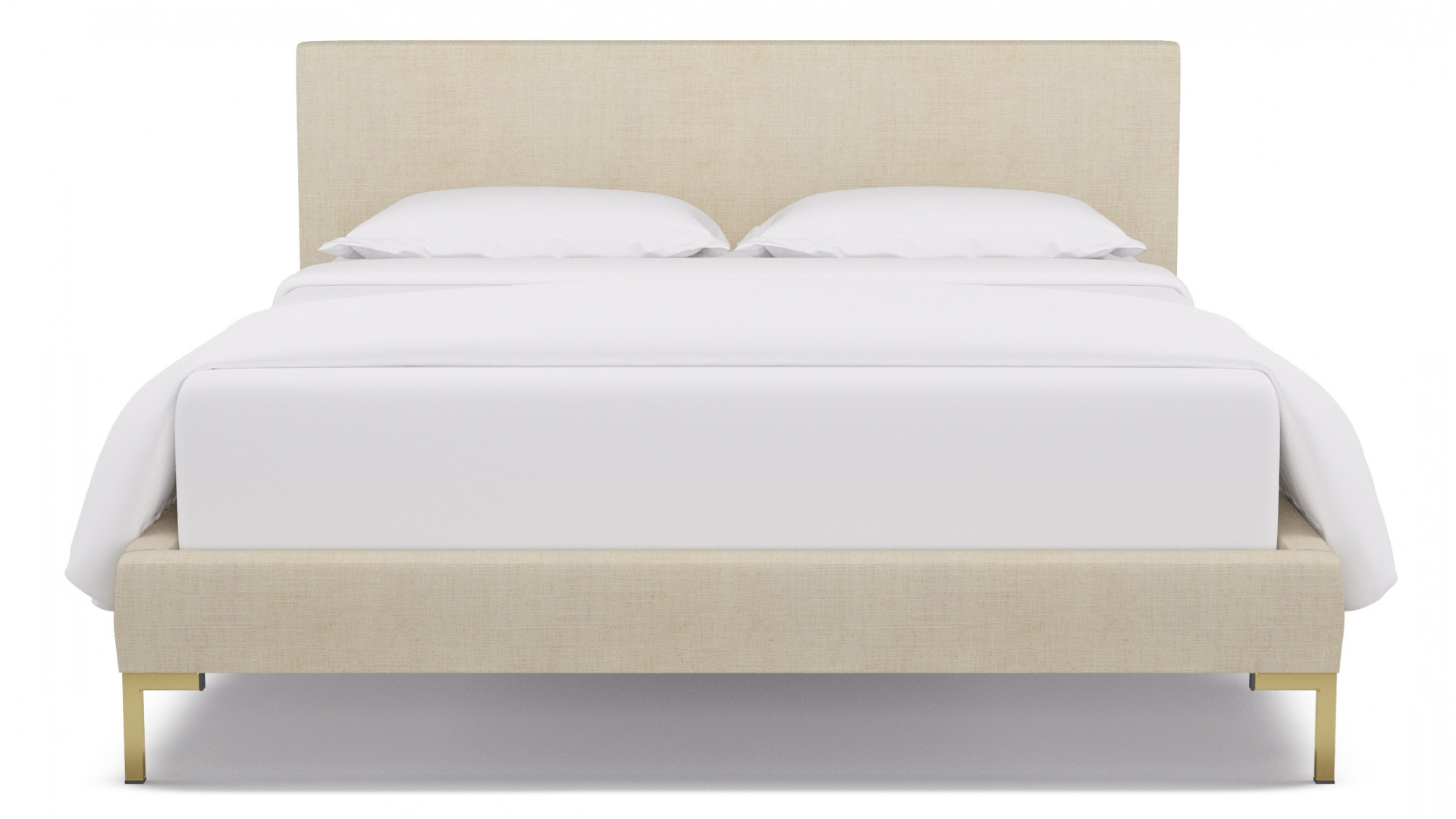 Modern Platform Bed | Queen | Talc Linen - Image 0