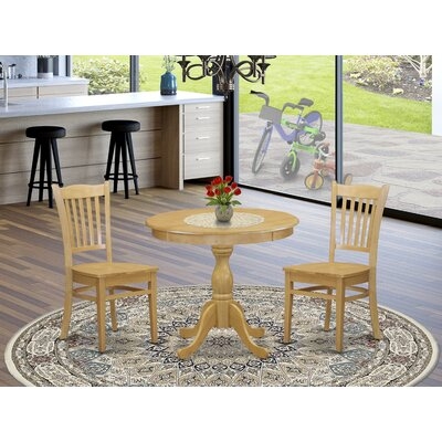 Zella 2 - Person Rubberwood Solid Wood Dining Set - Image 0