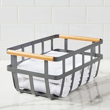 Tosca Slim Storage Basket, White - Image 1