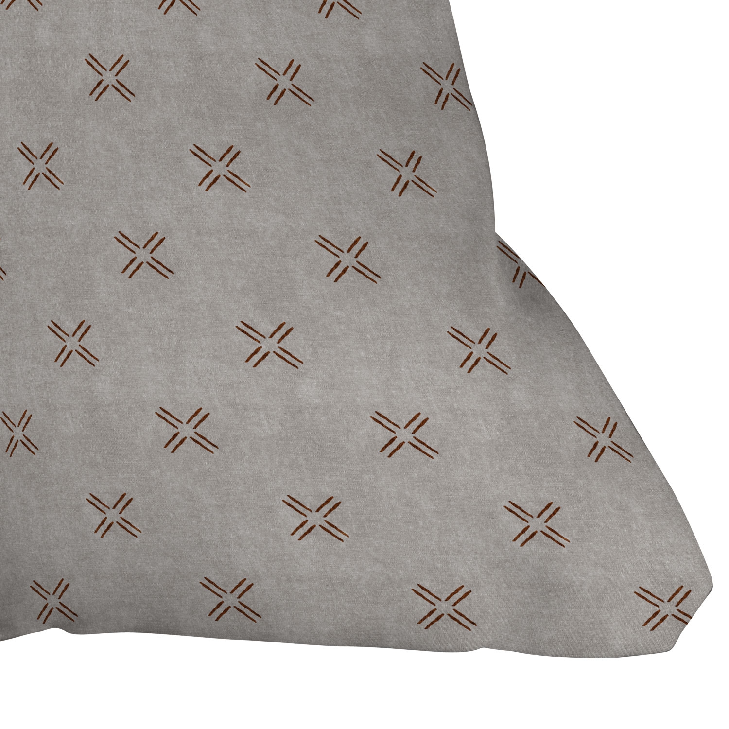 Mud Cloth Cross Stone Rust by Little Arrow Design Co - Outdoor Throw Pillow 26" x 26" - Image 2