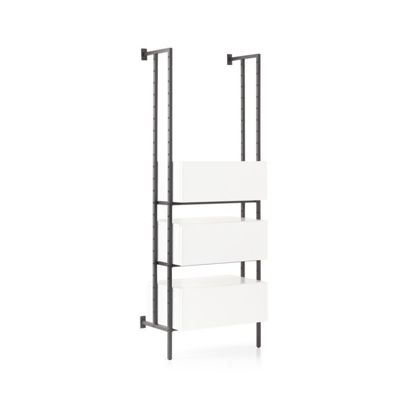 Flex White 3-Drawer Bookcase - Image 3