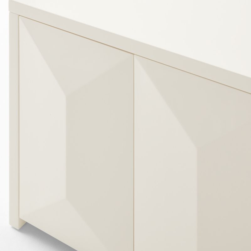 Cairo 72" Warm White High-Gloss Lacquered Credenza - Image 6