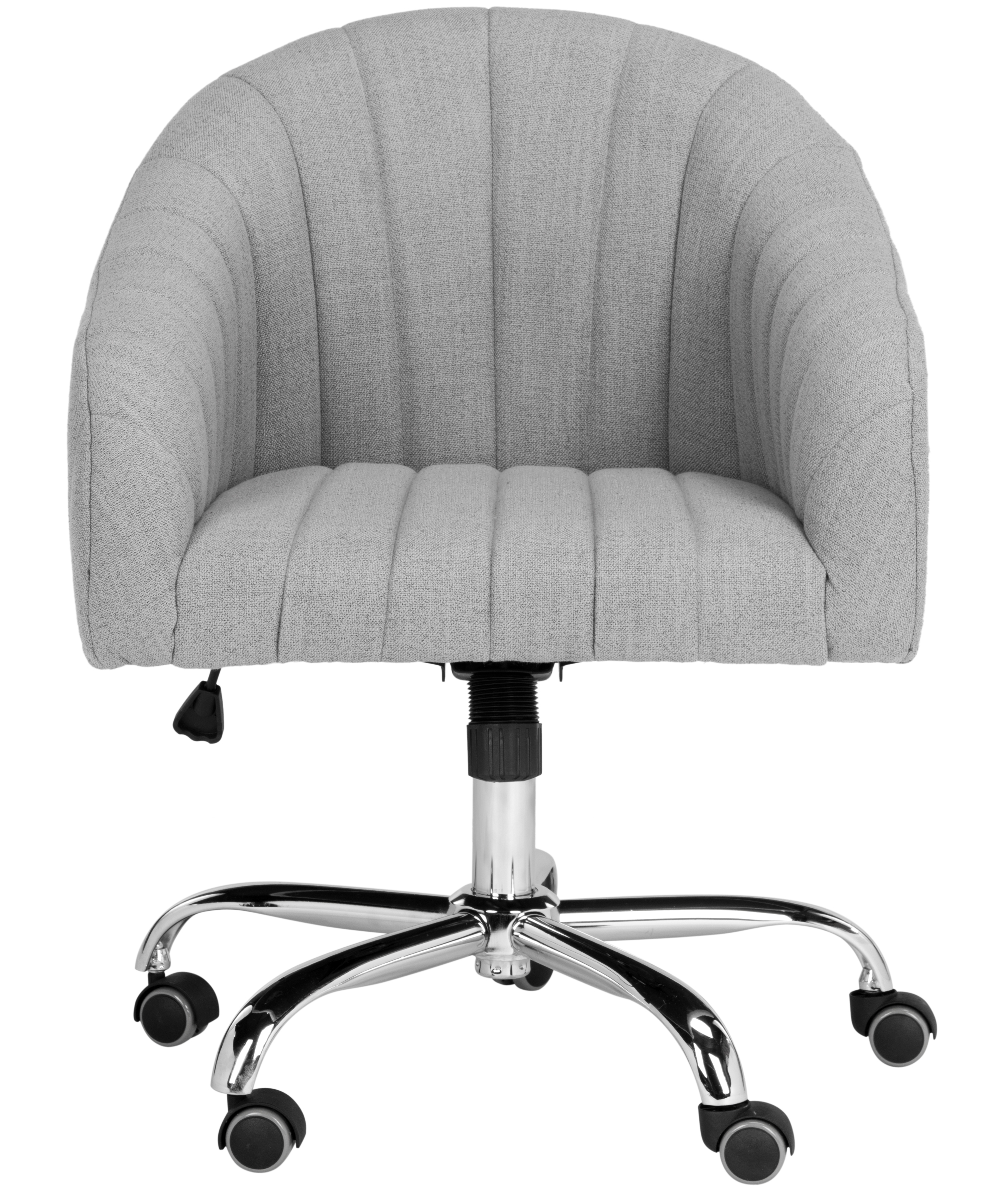 Themis Linen Chrome Leg Swivel Office Chair - Grey/Chrome - Arlo Home - Image 0