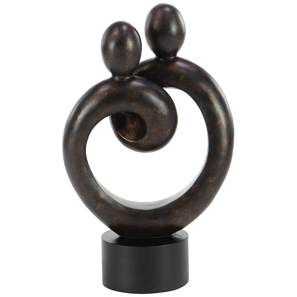 Abstract 19" High Textured Brown Faux Stone Sculpture - Style # 96K51 - Image 0