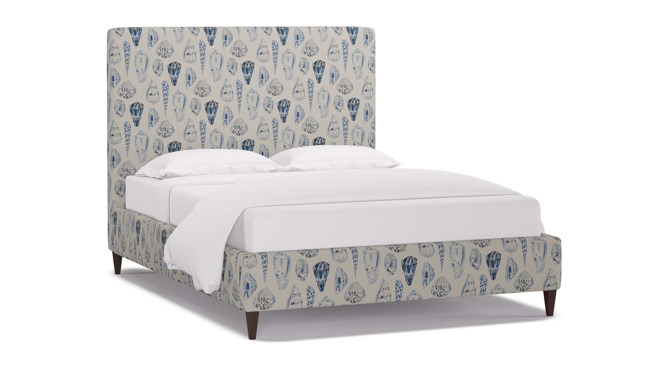 Classic Bed, Porcelain Coquina, Espresso Square Tapered Leg, Twin - Image 1