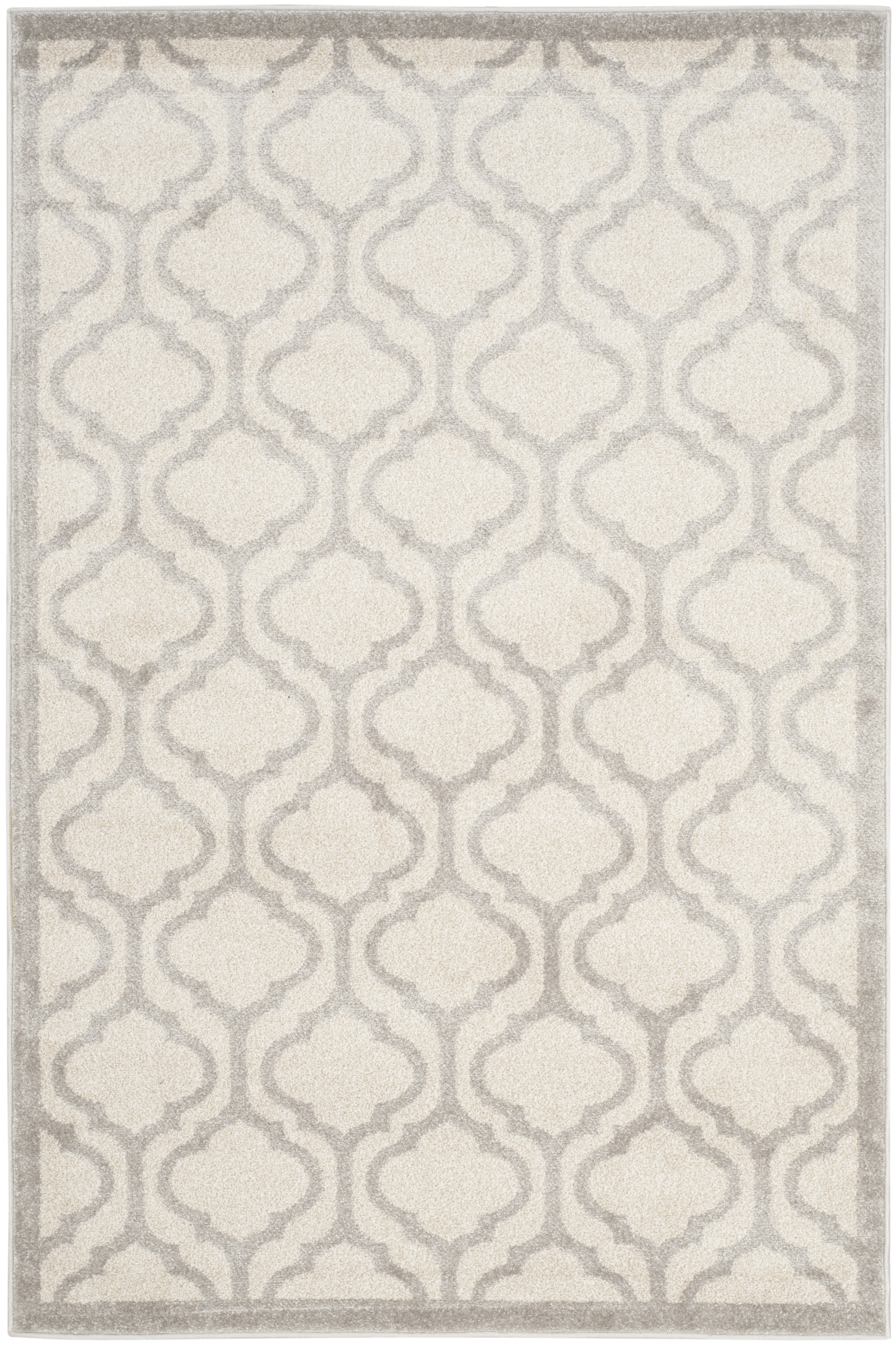 Arlo Home Indoor/Outdoor Woven Area Rug, AMT402K, Ivory/Light Grey,  4' X 6' - Image 0