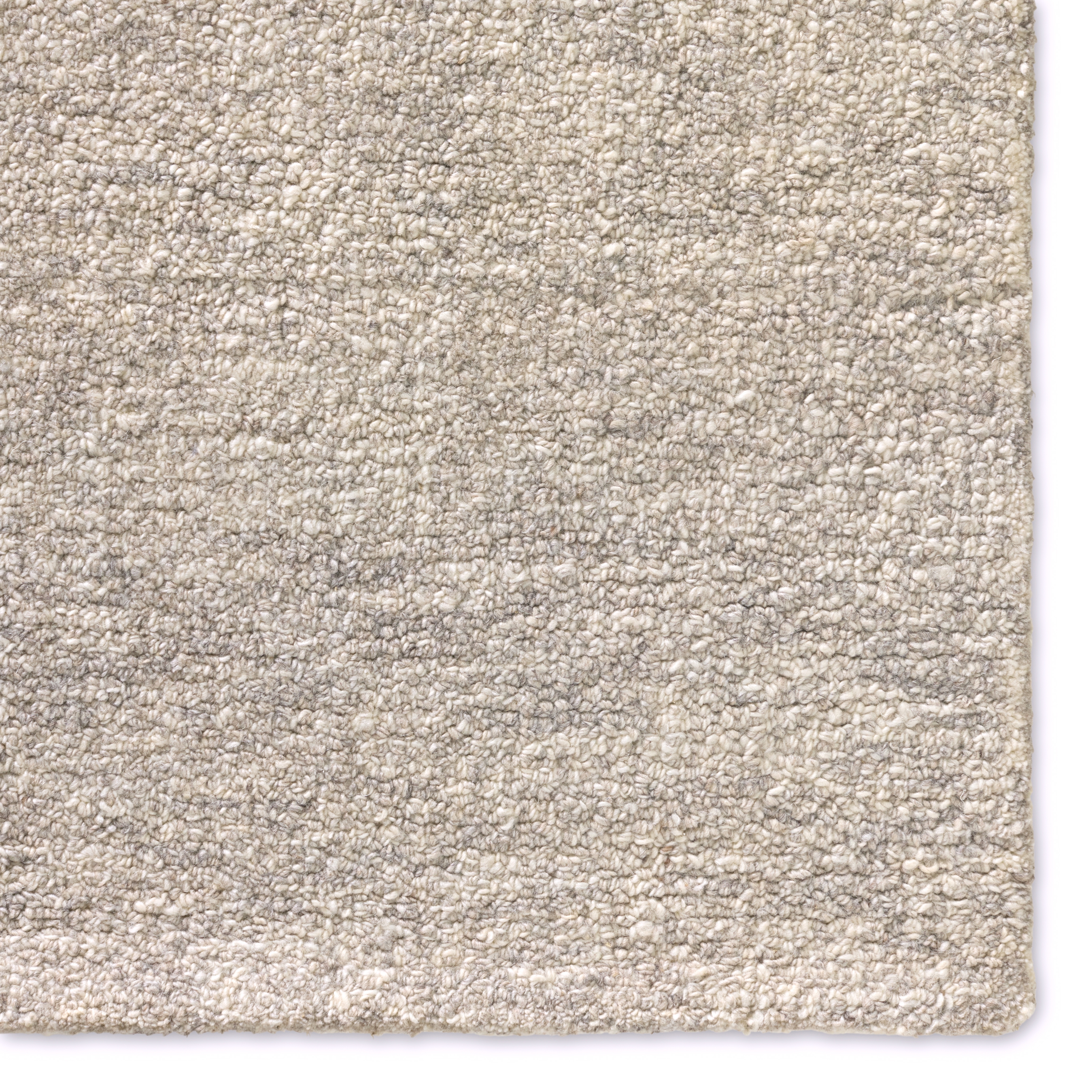 Oland BRT09 Handmade Solid Ivory and Light Taupe Area Rug (12'x15') - Image 1