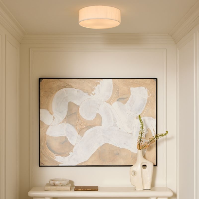 Boum Pleated Linen Drum Flush Mount Light 19.75" - Image 1