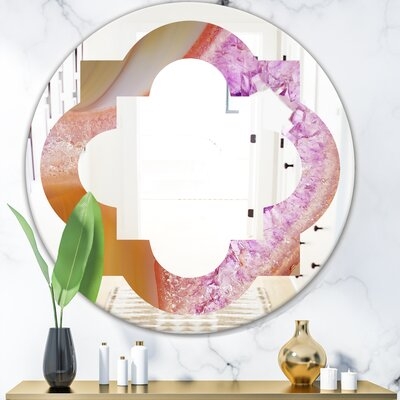 Crystals of Amethyst Quatrefoil Eclectic Frameless Wall Mirror - Image 0