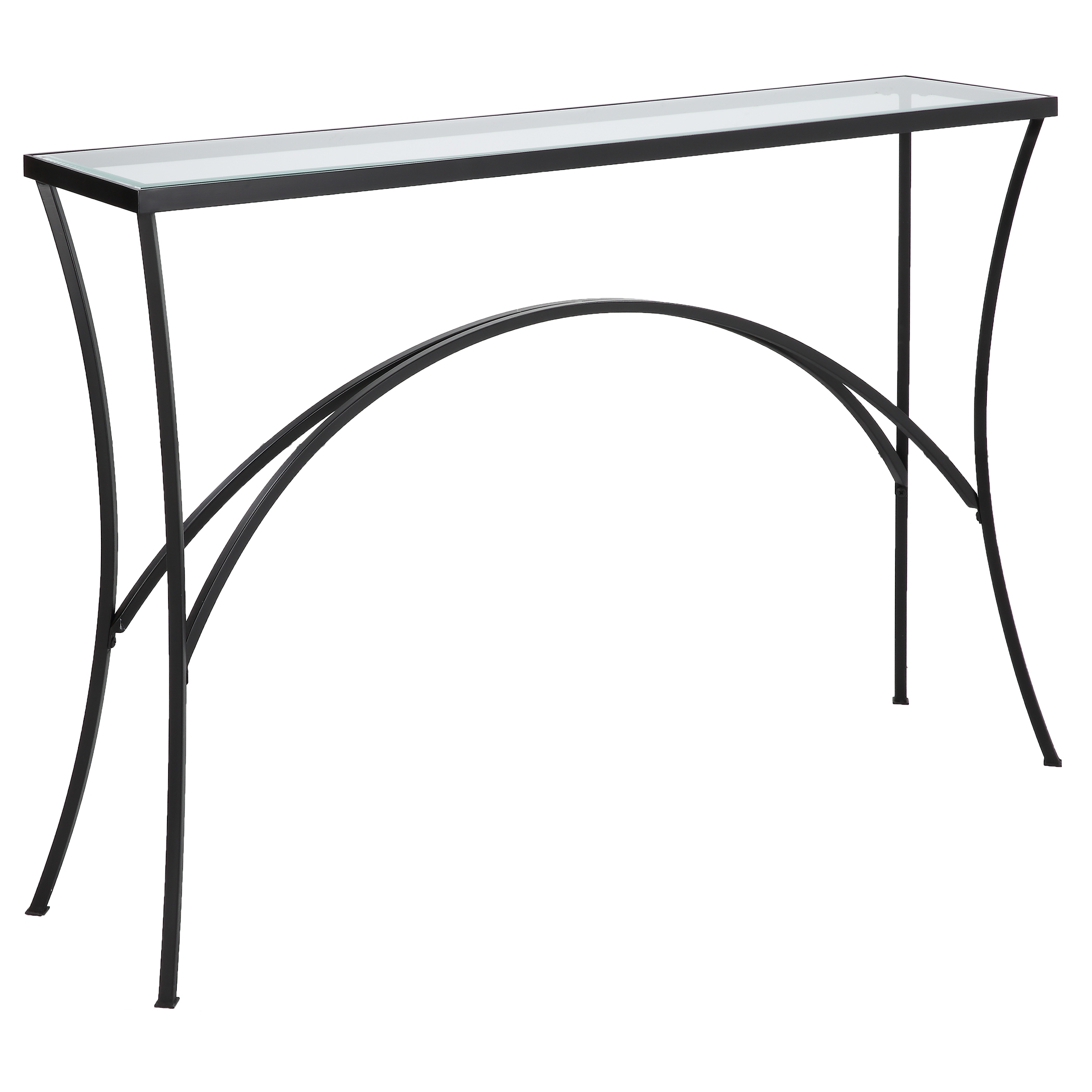 Alayna Black Metal & Glass Console Table - Image 3
