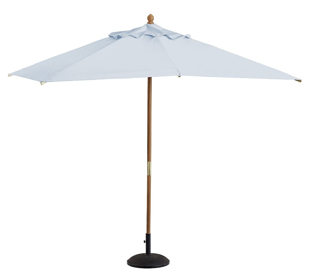 Premium 10' Rectangular Umbrella with Teak Pole, Sunbrella(R) Chambray - Image 0