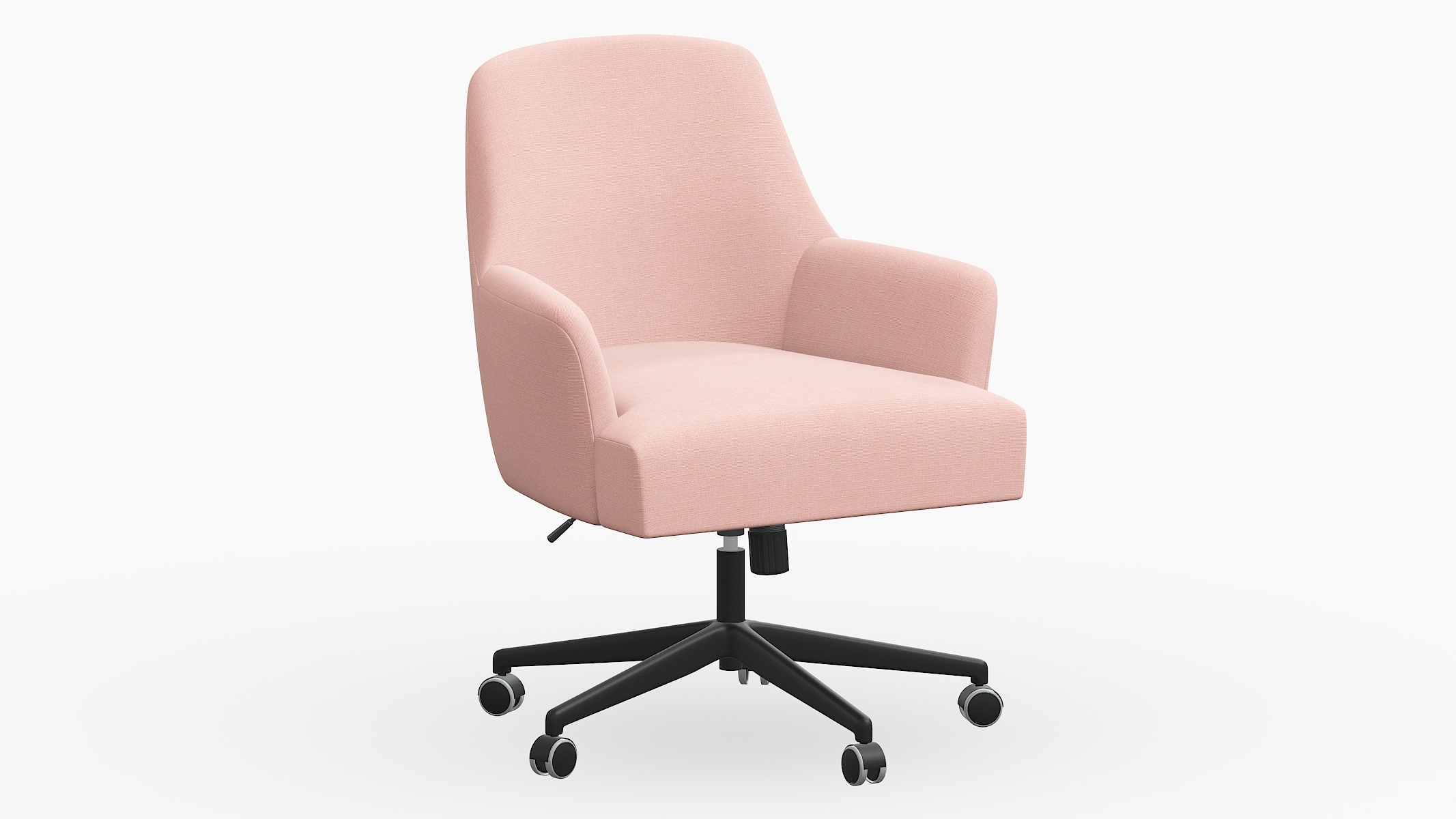 Modern Task Chair, Pink Linen - Image 0