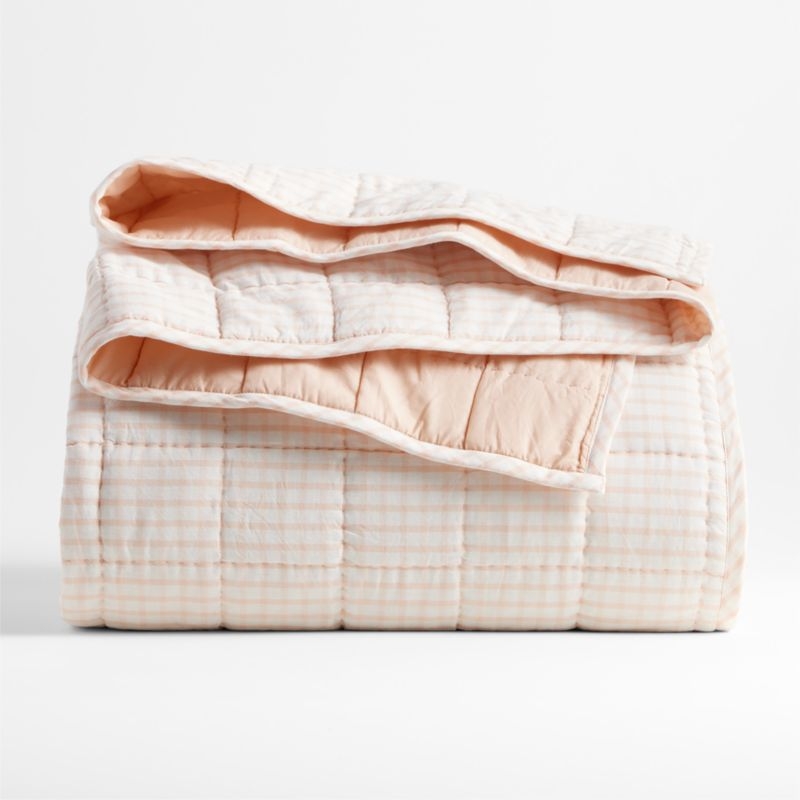 Pink Windowpane Plaid Kids Full/Queen Quilt - Image 2