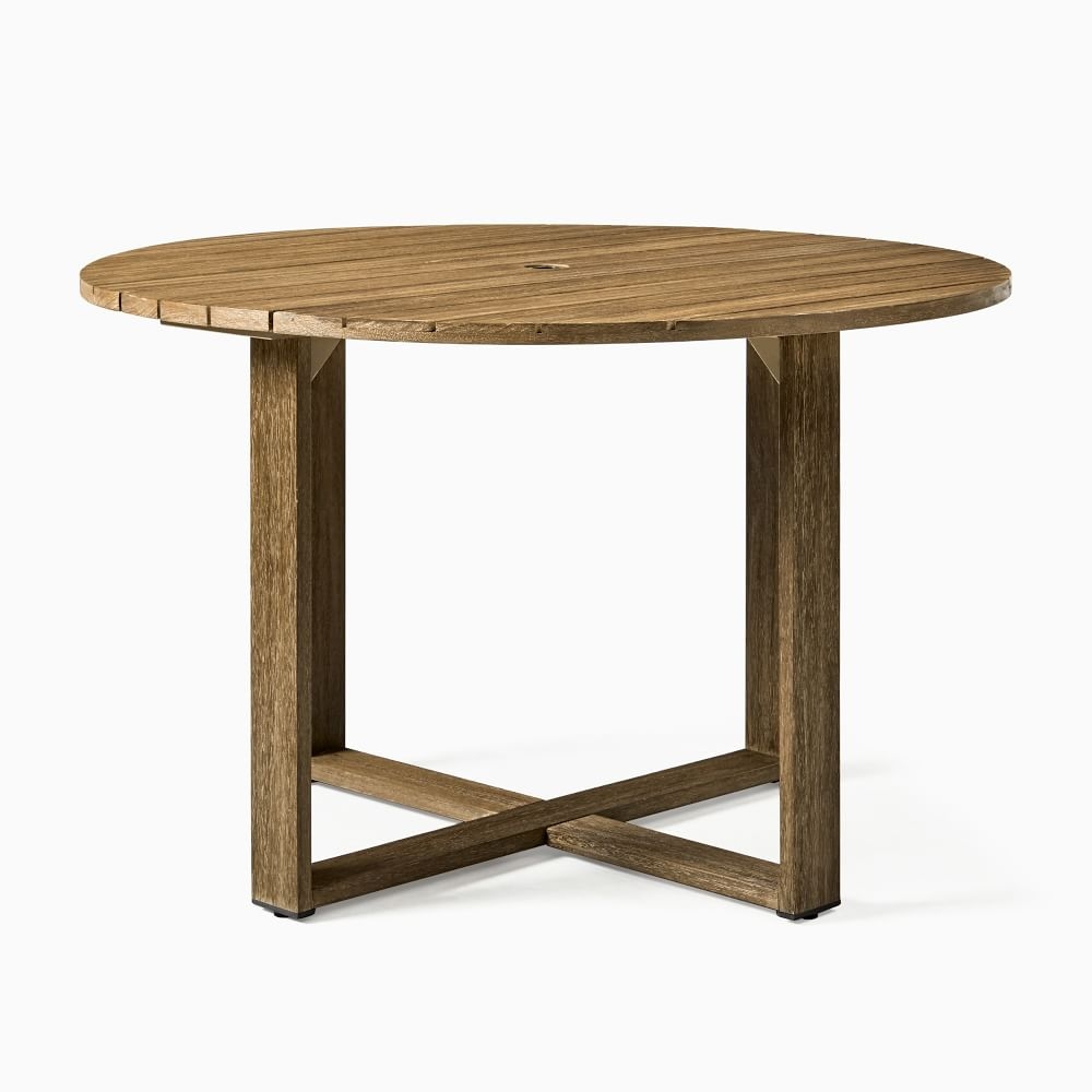 Portside Outdoor 48 in Drop Leaf Dining Table, Driftwood - Image 3