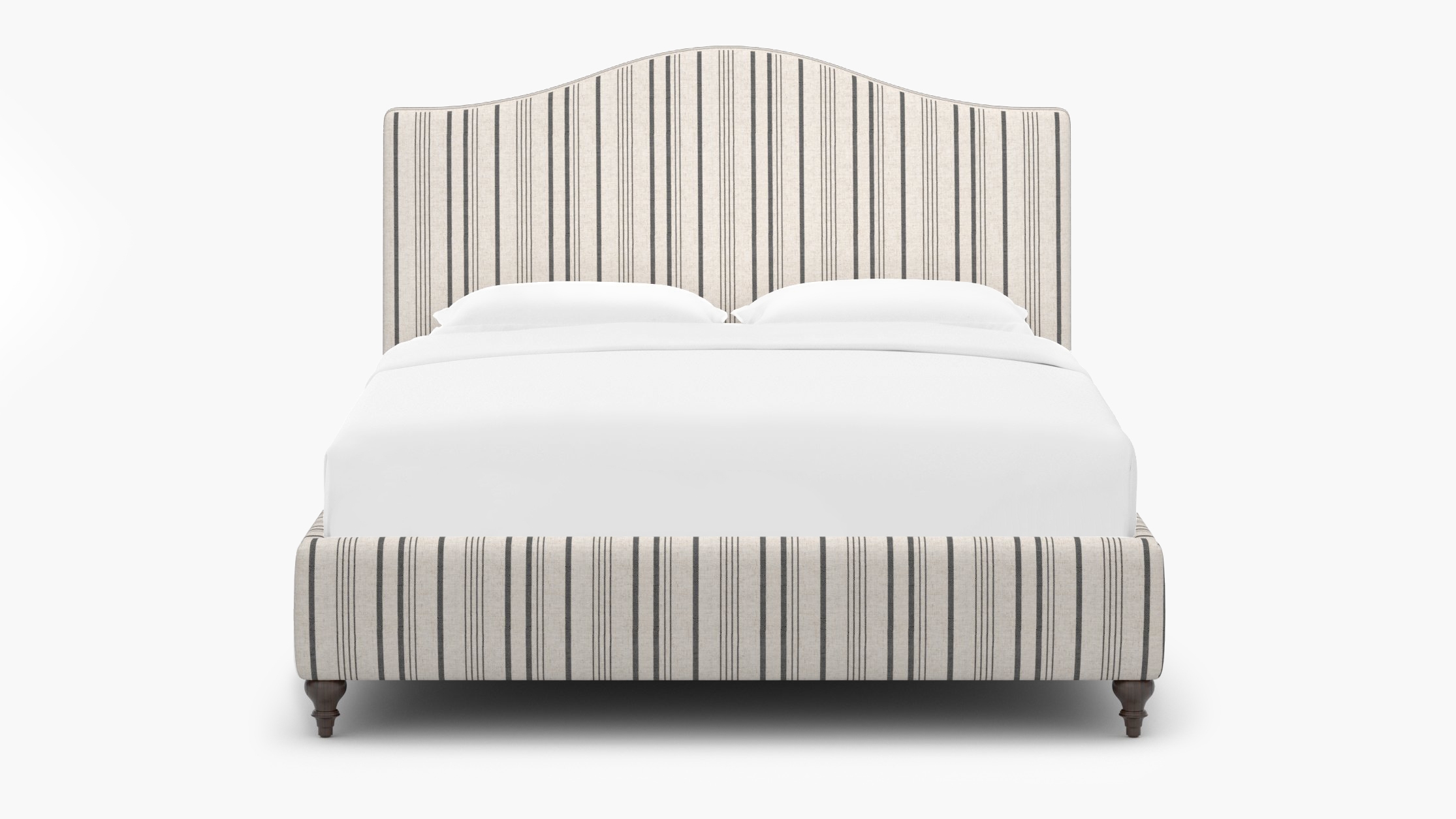 Camelback Bed, Black Market Stripe, Espresso Traditional Turned Leg, King - Image 0