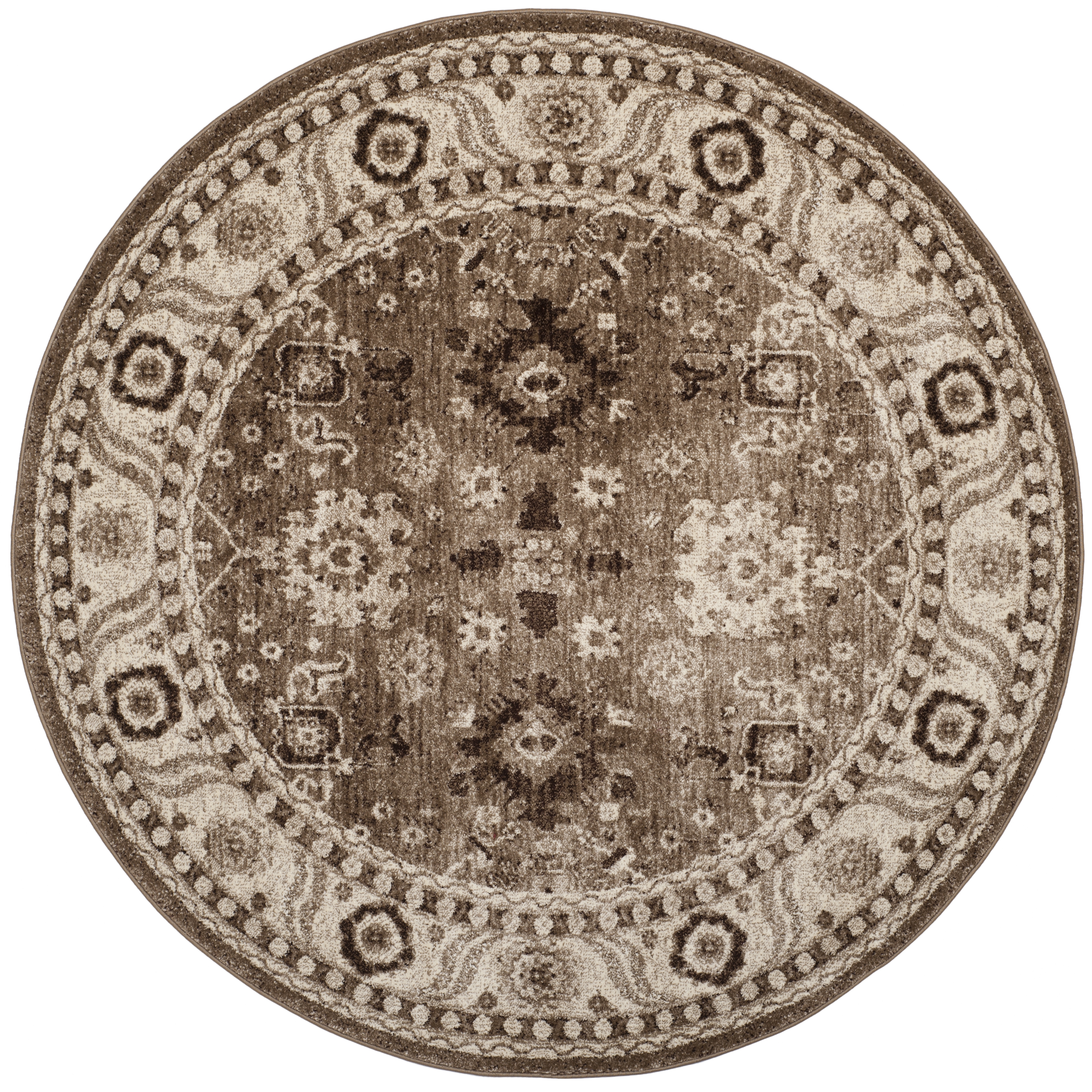 Arlo Home Woven Area Rug, VTH214T, Taupe,  5' 3" X 5' 3" Round - Image 0