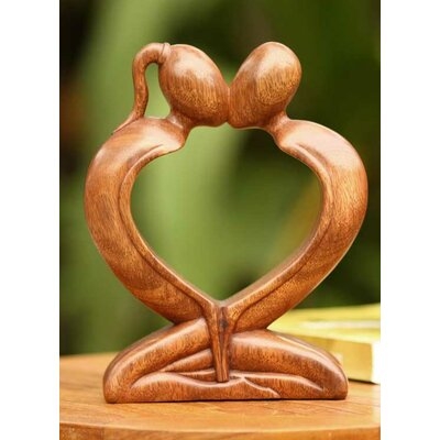 Dorielle Hand-Crafted Indonesian Romantic Wood Sculpture - Image 0