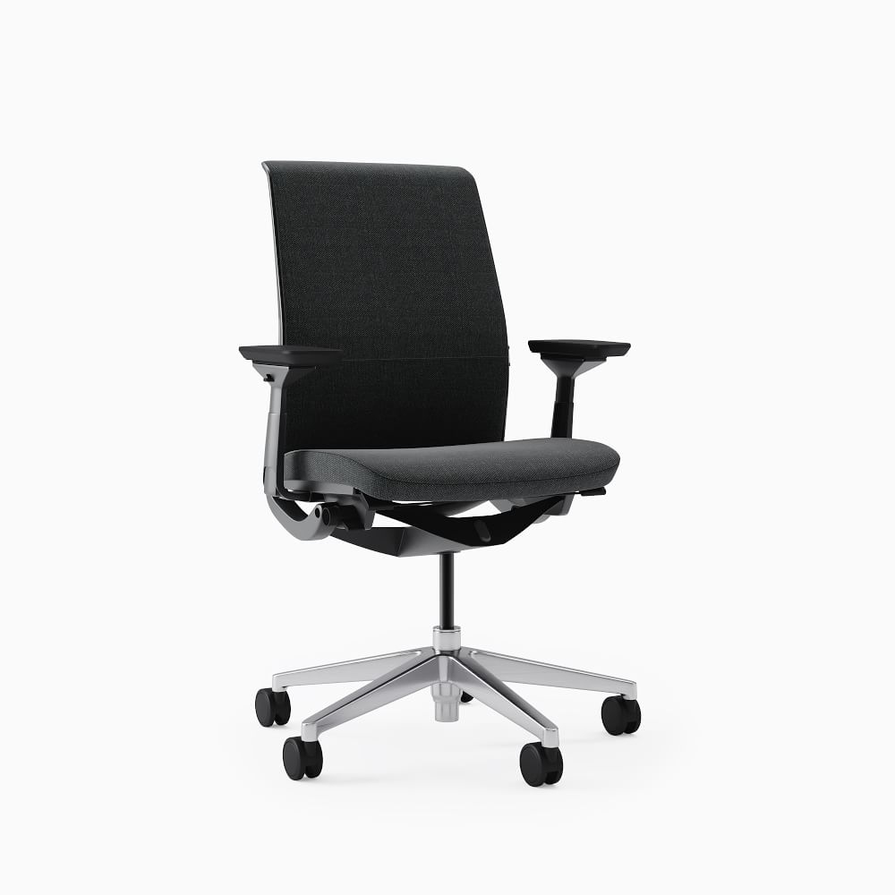 Steelcase Think HA Armed Task Chair, Hard Casters, Black Frame, Remix, Pebble - Image 0