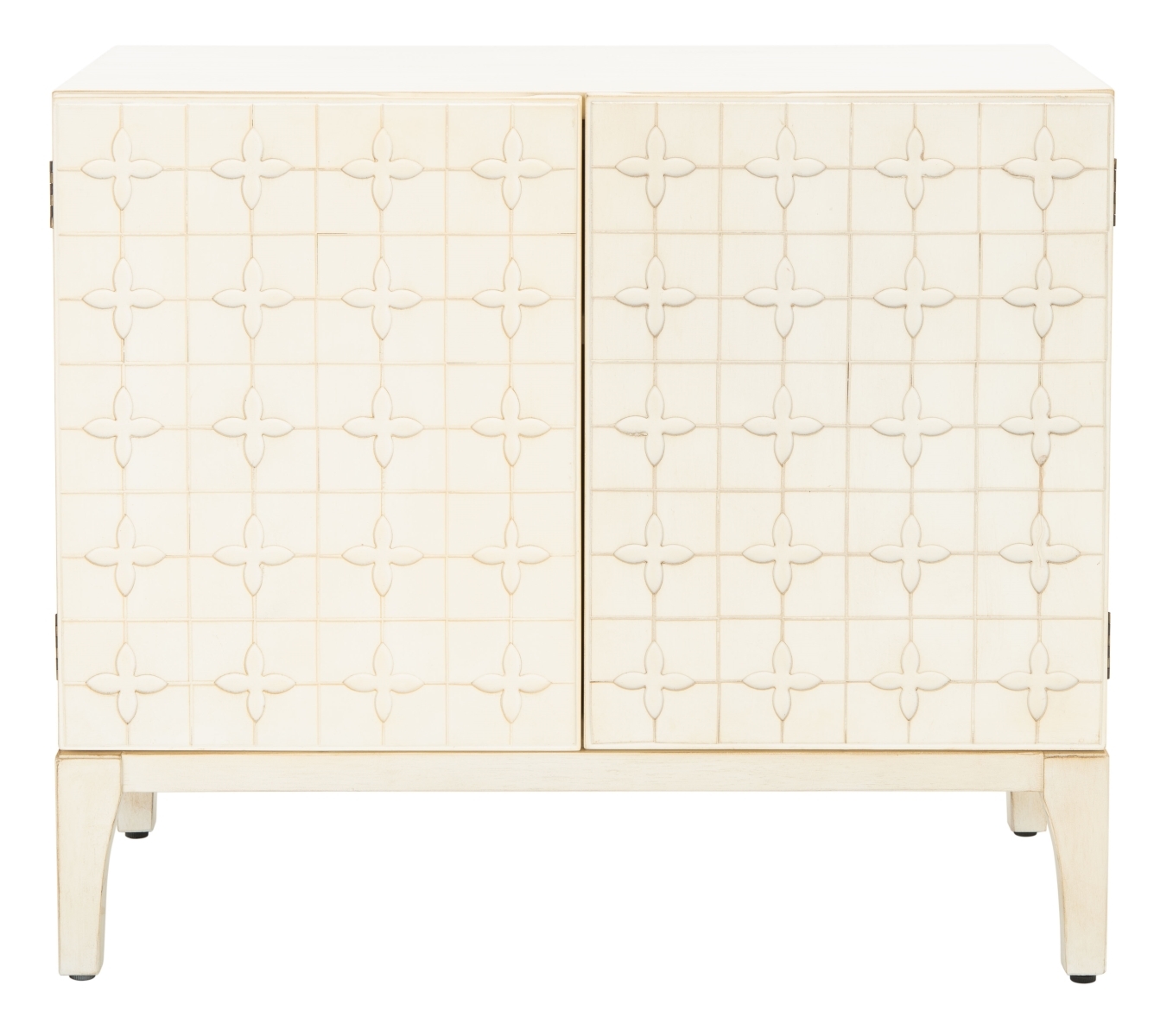 Sula 2 Door 1 Shelf Chest - Antique White - Safavieh - Image 0