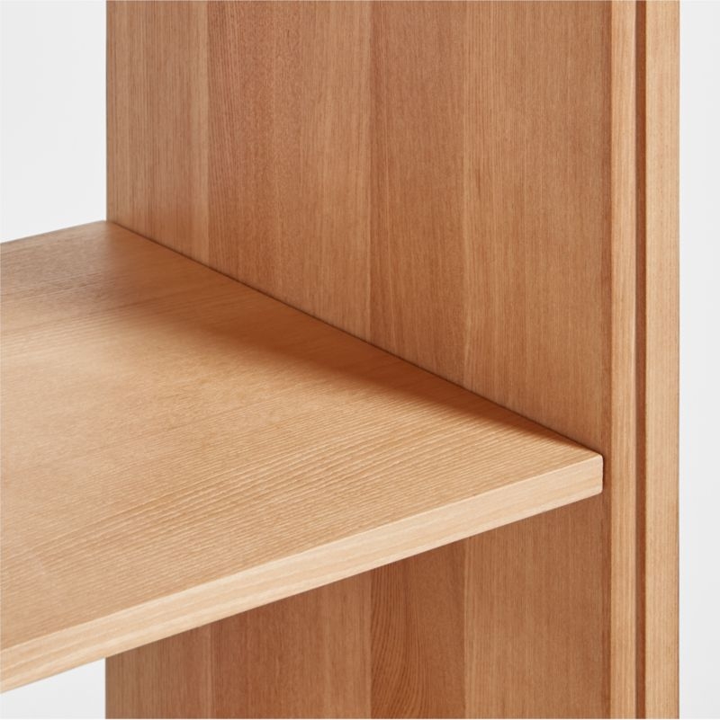 Calypso Natural Elm Wood Modular Glass-Door Base and Bookshelf Hutch - Image 3