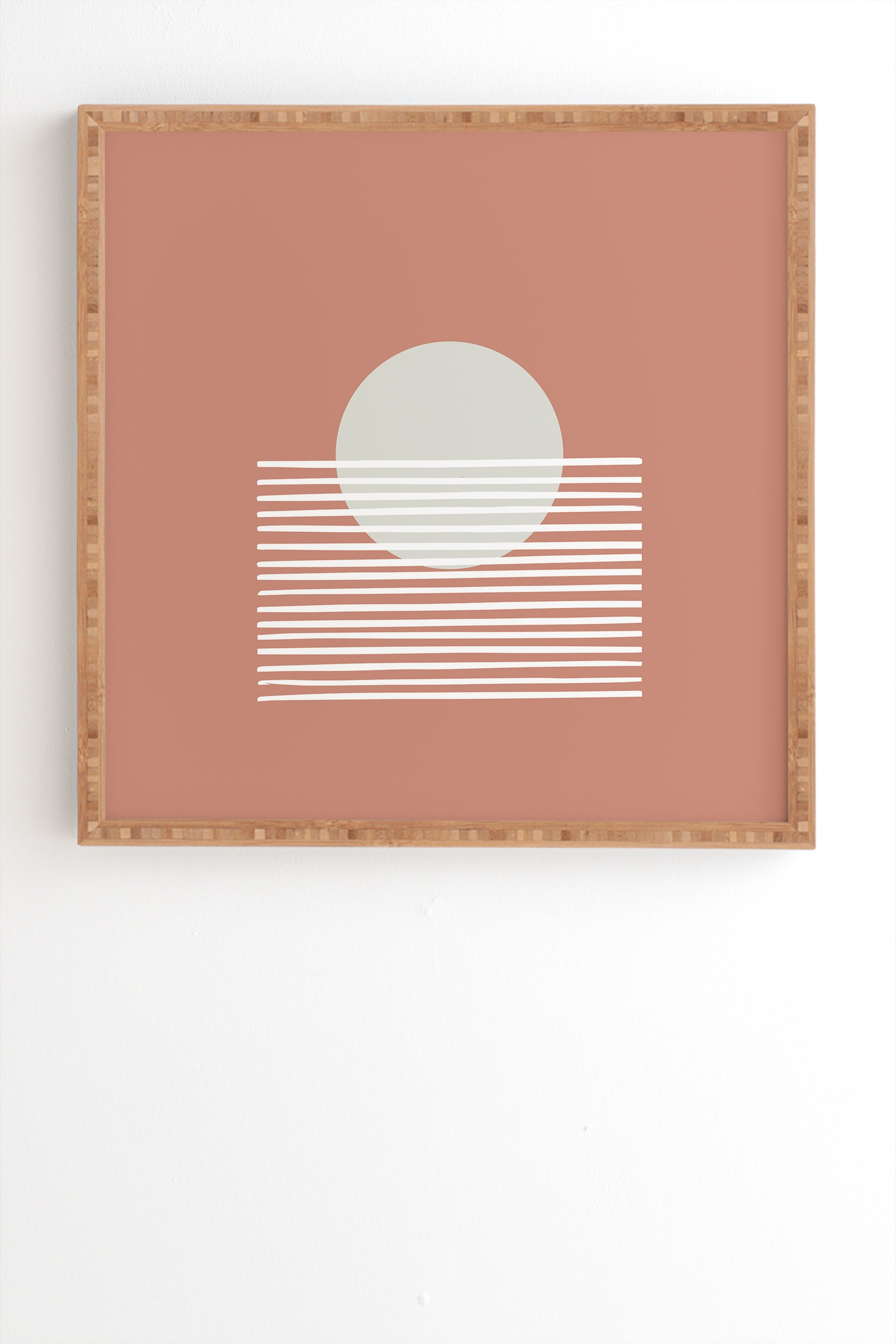 Terracota Sunset by Mambo Art Studio - Framed Wall Art Bamboo 30" x 30" - Image 0