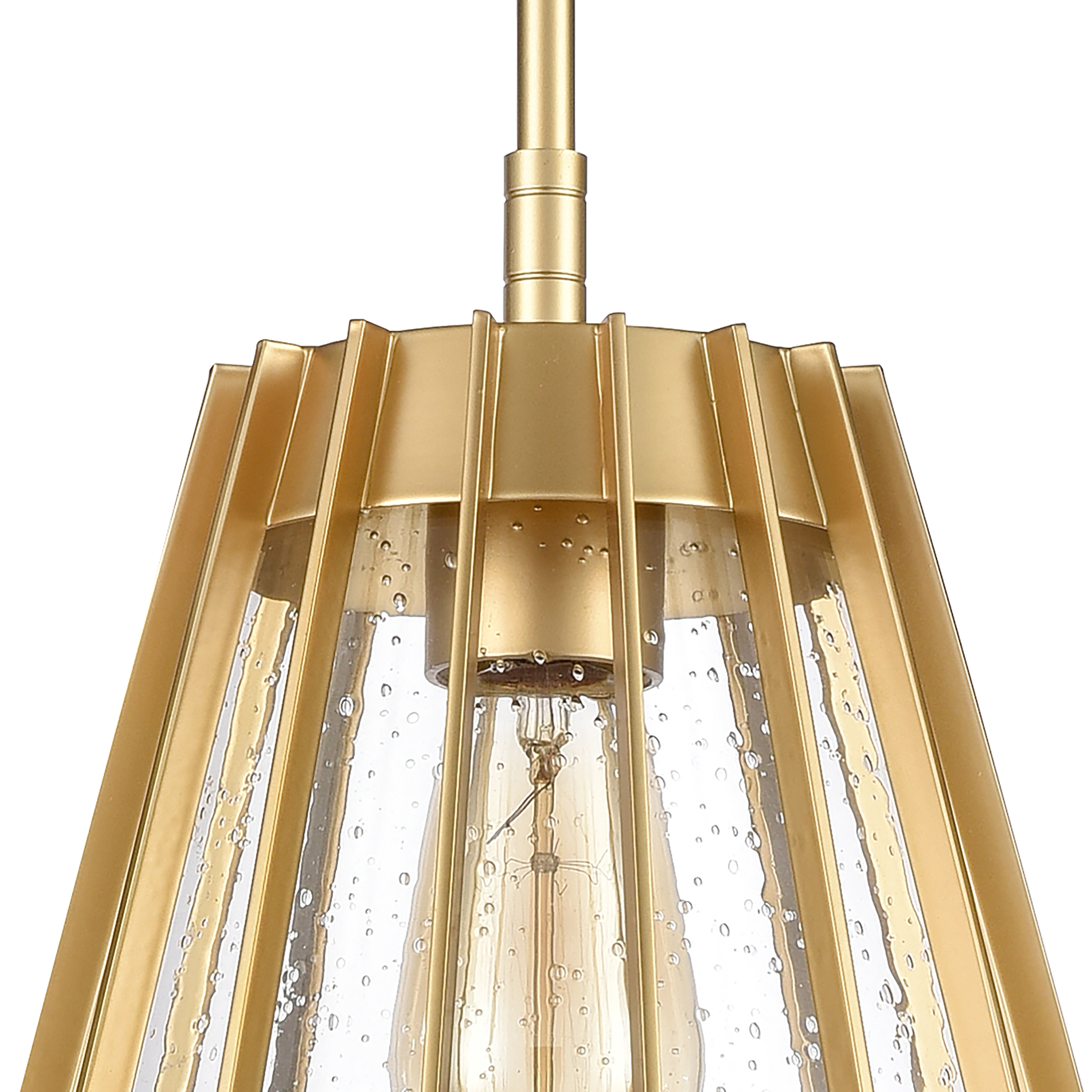 Open Louvers 10'' Wide 1-Light Pendant - Champagne Gold - Image 2