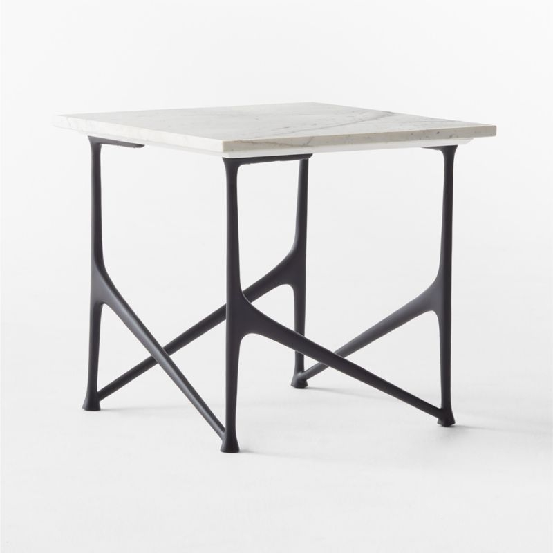 Aerolit White Marble Side Table by Bill Curry - Image 3