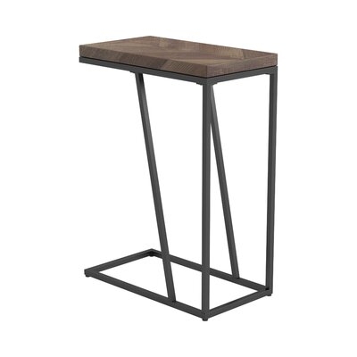 Accent Table With Chevron Pattern Top, Gray - Image 0